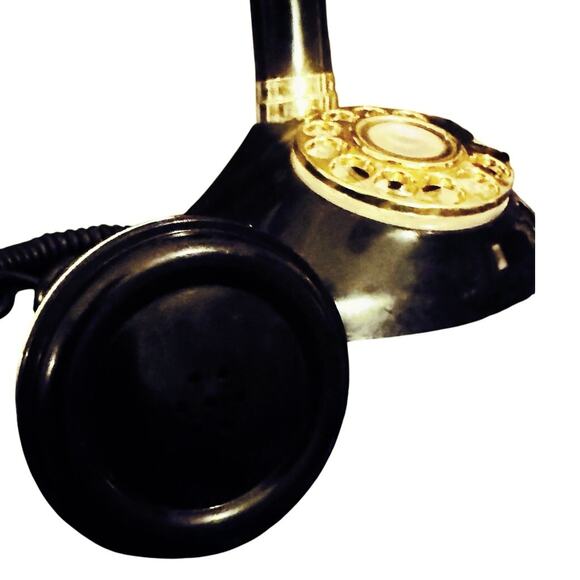 Steampunk-Style Black Candlestick Bonnie and Clyde Rotary Phone - Picture 4 of 7